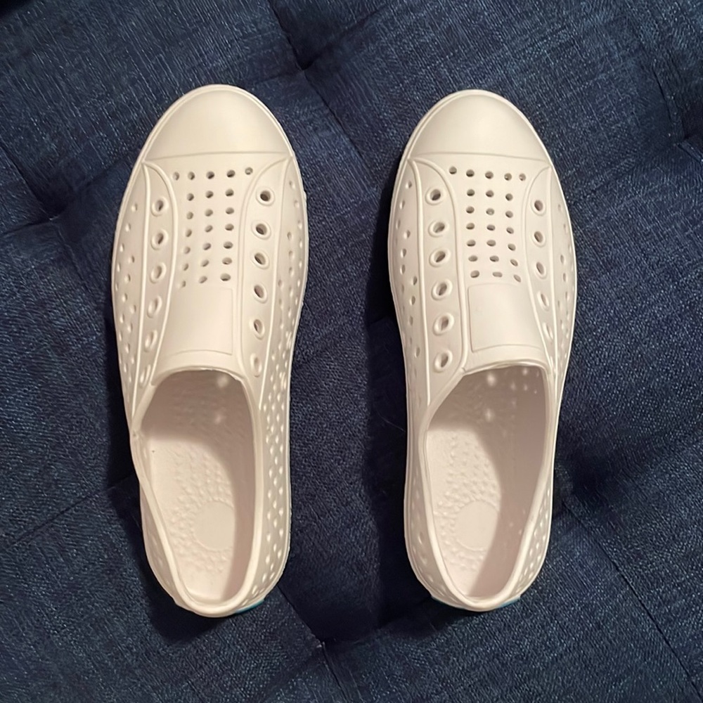 White rubber sneakers